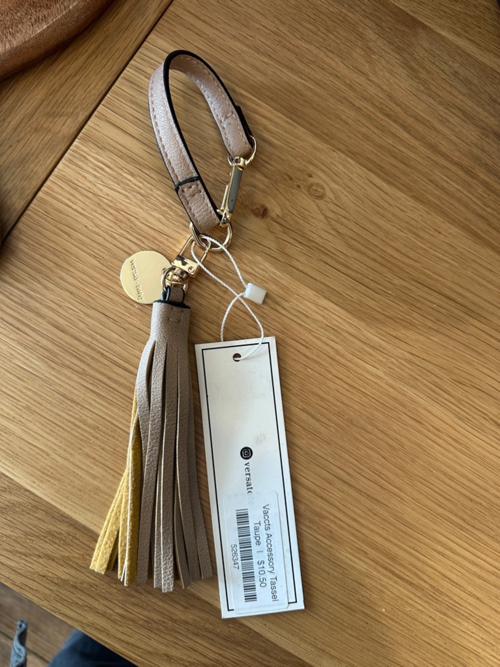 Jen & Co Taupe Tassel Wristlet Key Holder